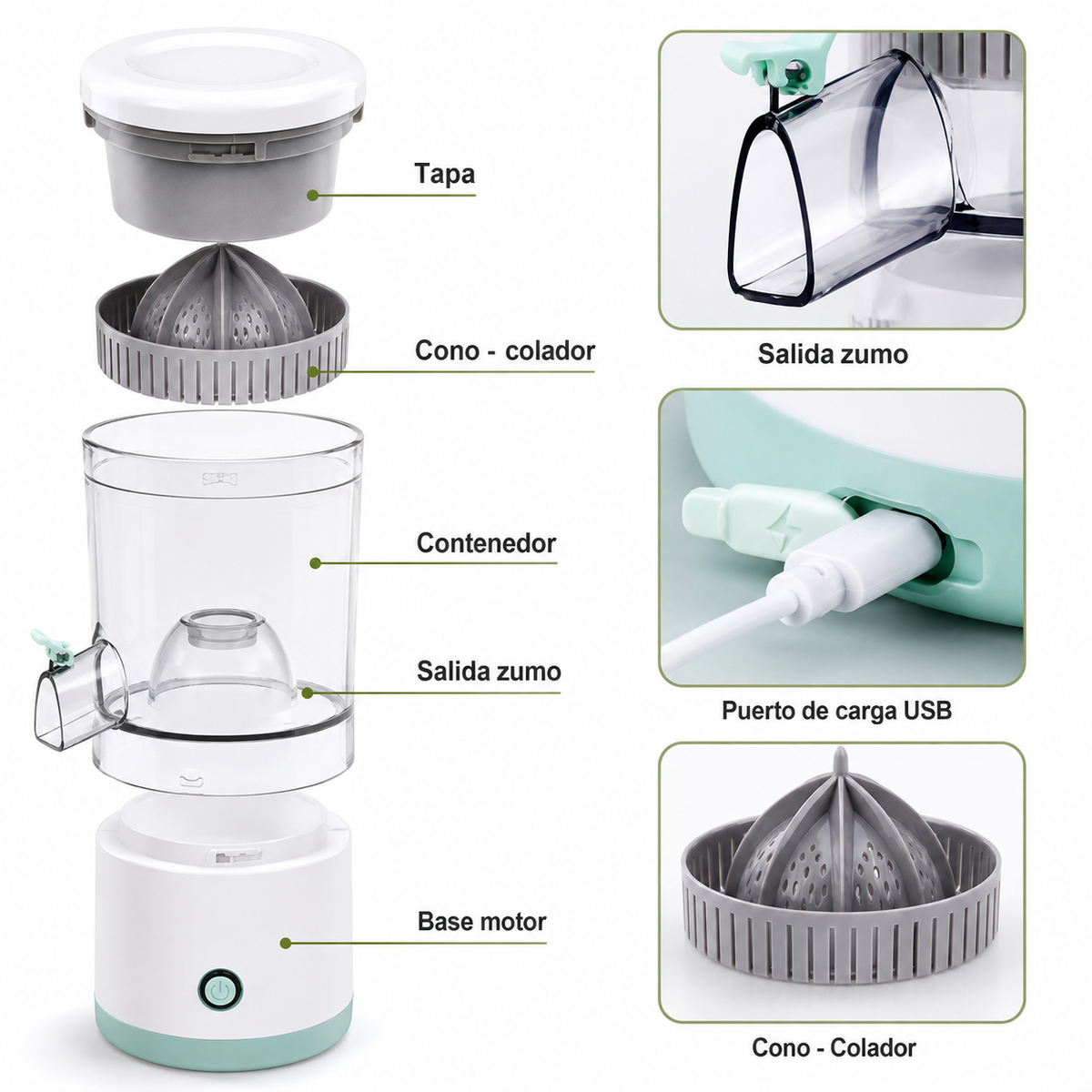 Exprimidor Electrico De Jugo Inalambrico